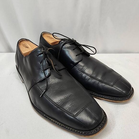 Florsheim Mens Derby Dress Shoes Black Leather Split Toe Lace Up Oxfords 13 D - Picture 1 of 8
